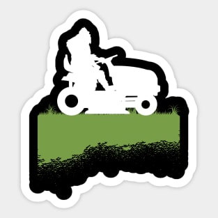 Bigfoot Mowing the Lawn Sticker